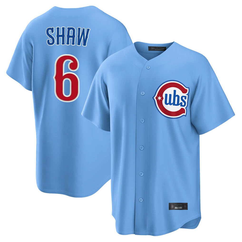 C.Cubs #6 Matt Shaw Player Light Blue Home Game Gdoa Stitched Jerseys