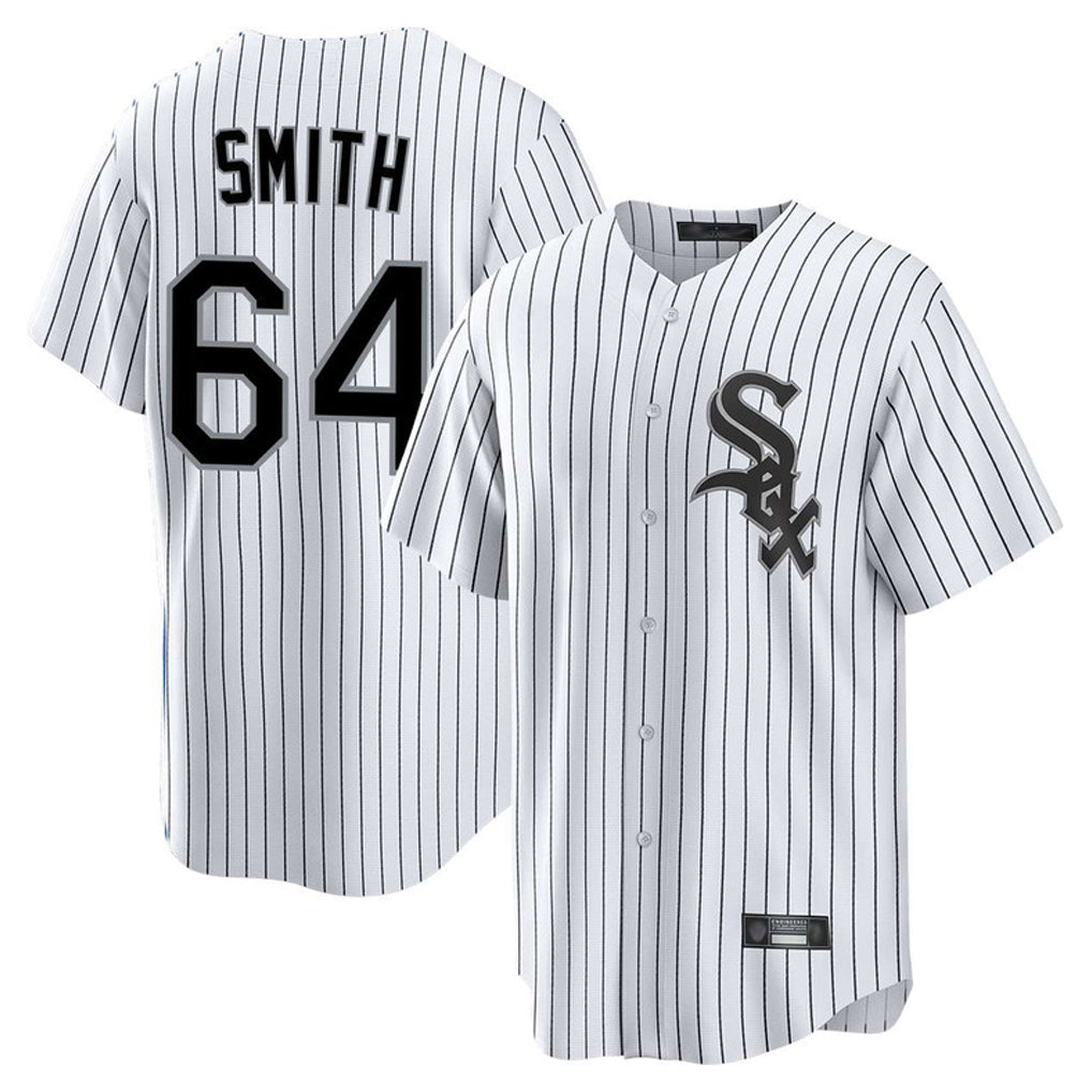 C.White Sox #64 Shane Smith Player White Stripe Home Game Gdoa Stitched Jerseys