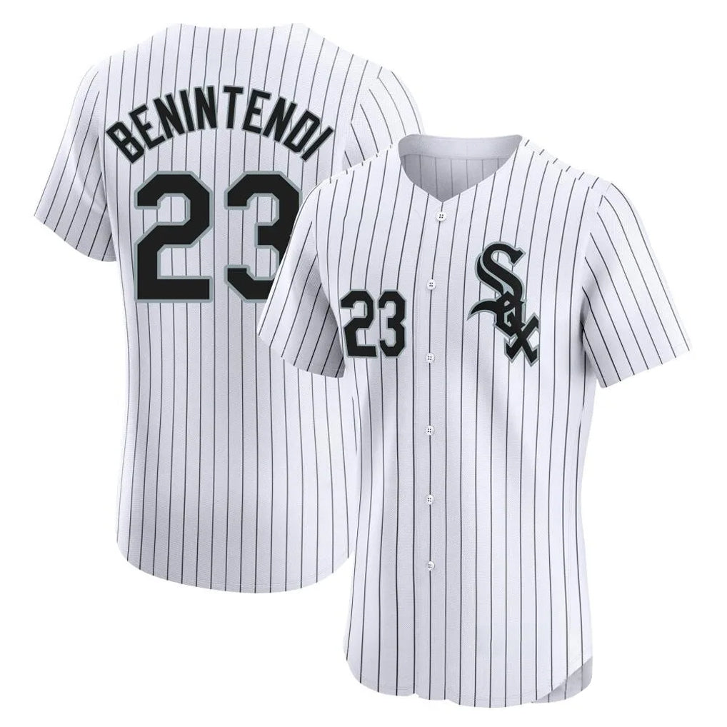 C.White Sox #23 Andrew Benintendi Player White Stripe Limited Elite Home Gdoa Stitched Jerseys