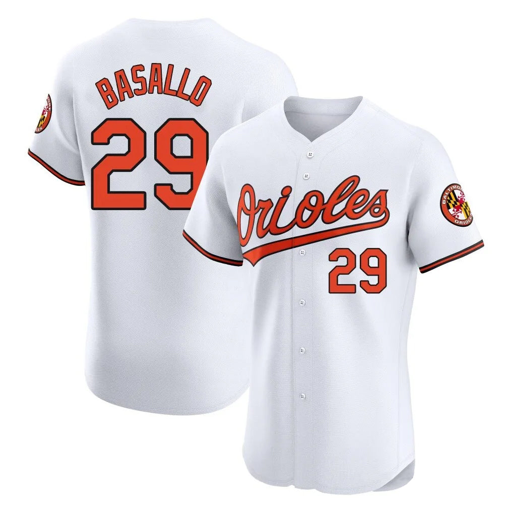 B.Orioles #29 Samuel Basallo Player White Limited Elite Home Game Gdoa Stitched Jerseys