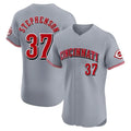 C.Reds #37 Tyler Stephenson Player Gray Limited Elite Home Gdoa Stitched Jerseys