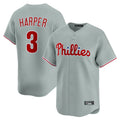P.Phillies #3 Bryce Harper Player Gray Home Limited Stitched Jerseys