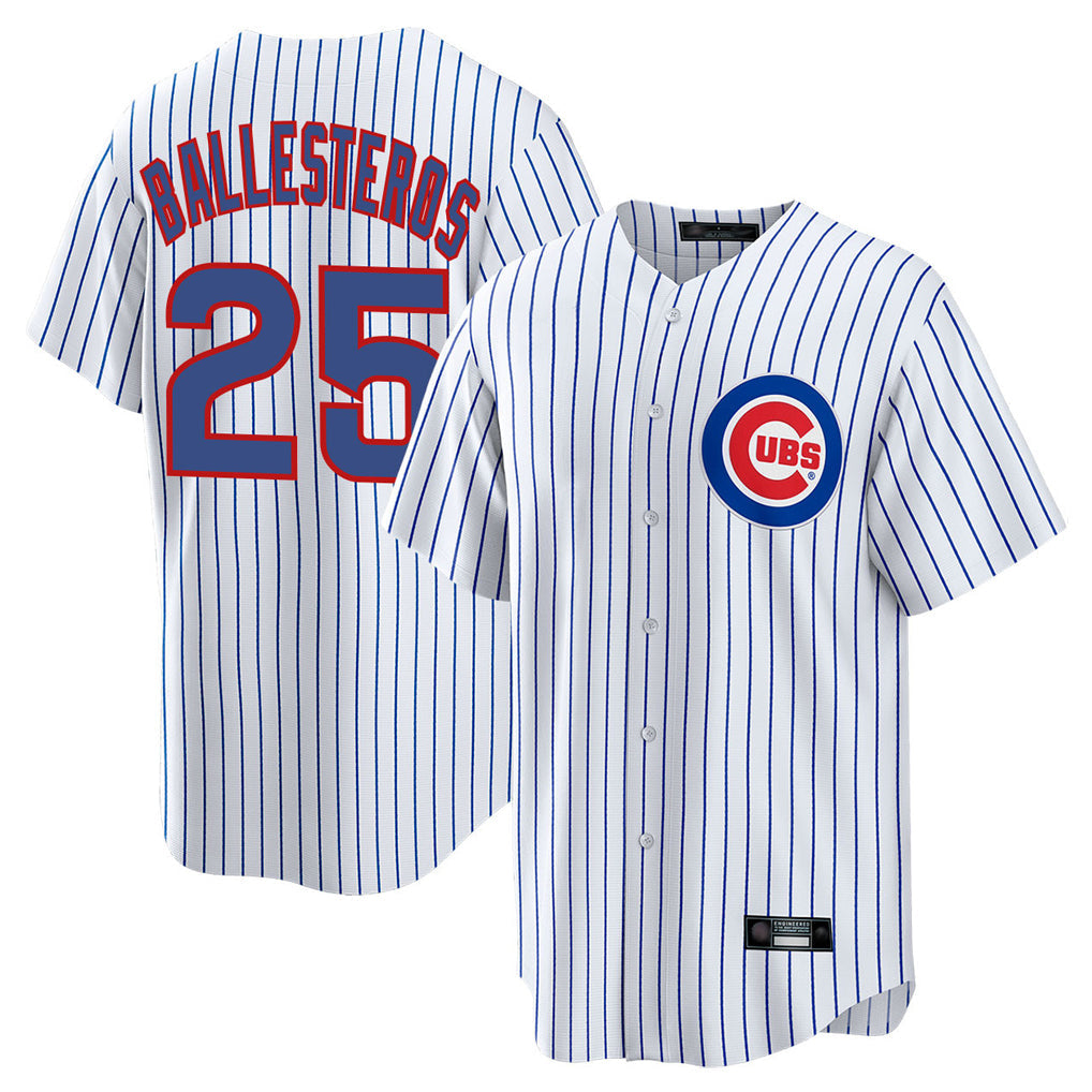 C.Cubs #25 Mois¨¦s Ballesteros Player White Game Home Gdoa Stitched Jerseys
