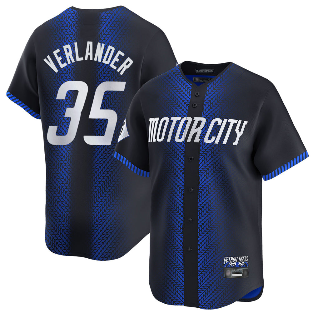 D.Tigers #35 Justin Verlander Player Navy City Connect Home Limited Gdoa Stitched Jerseys