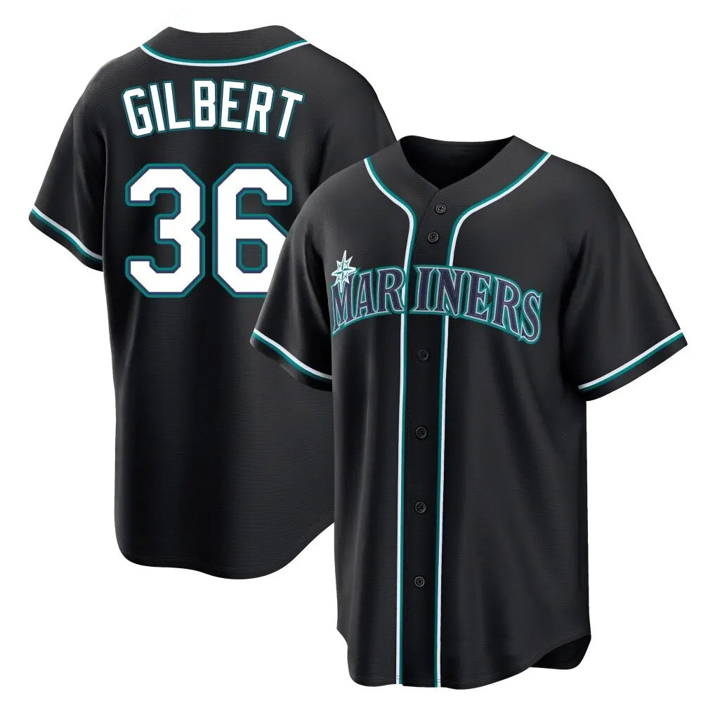 S.Mariners #36 Logan Gilbert Player Black Fashion Home Limited Gdoa Stitched Jerseys