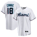 M.Marlins #18 Griffin Conine Player White  Home Game Gdoa Stitched Jerseys