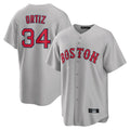 B.Red Sox #34 David Ortiz Player Gray Road Home Game Gdoa Stitched Jerseys