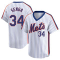 NY.Mets #34 Kodai Senga Player White Cooperstown Collection T-shirt Game Stitched Jerseys