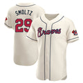 A.Braves #29 John Smoltz Player Cream Limited Elite Home Game Gdoa Stitched Jerseys