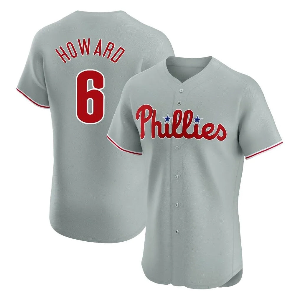 P.Phillies #6 Ryan Howard Player Gray Home Limited Elite Gdoa Stitched Jerseys
