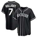 C.Rockies #7 Matt Holliday Player Black Fashion Out Home Game Gdoa Stitched Jerseys