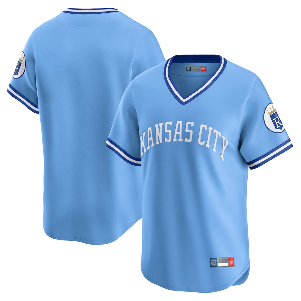 KC.Royals ## Royals Blank Player Light Blue Limited Throwback Cooperstown Collection T-shirt Gdoa Stitched Jerseys