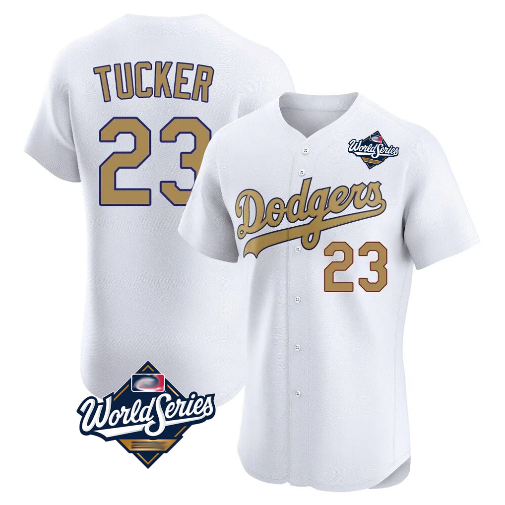 LA.Dodgers #23 Kyle Tucker Player Gold World Series Limited Elite Home Gdoa Stitched Jerseys