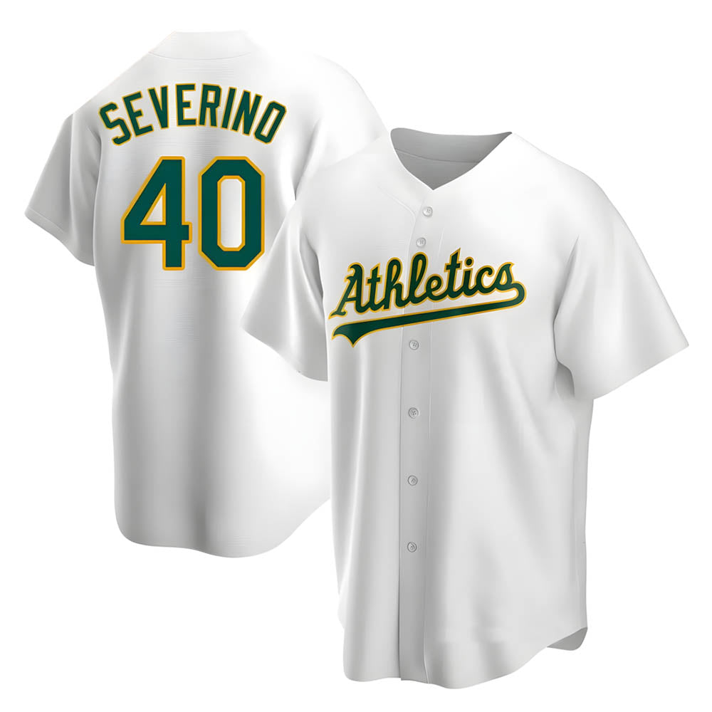 Athletics #40 Luis Severino player White Replica Home Stitched Jersey