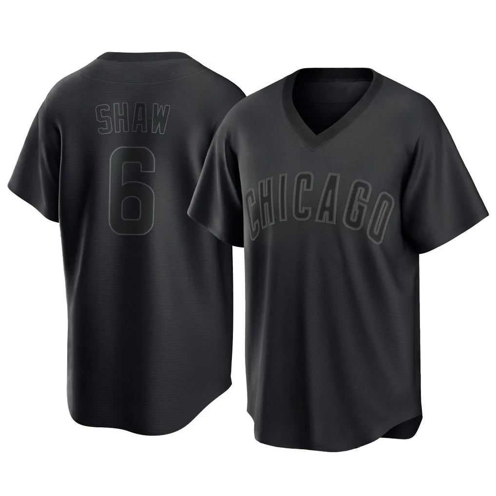 C.Cubs #6 Matt Shaw Player Black T-shirt Home Game Gdoa Stitched Jerseys