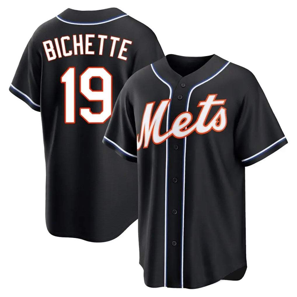NY.Mets #19 Bo Bichette Player Black Fashion Out Game Stitched Jerseys