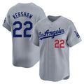 LA.Dodgers #22 Clayton Kershaw Player Gray Limited Home Gdoa Stitched Jerseys