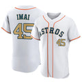 H.Astros #45 Tatsuya Imai Player Gold Collection Limited Elite Home Gdoa Stitched Jerseys