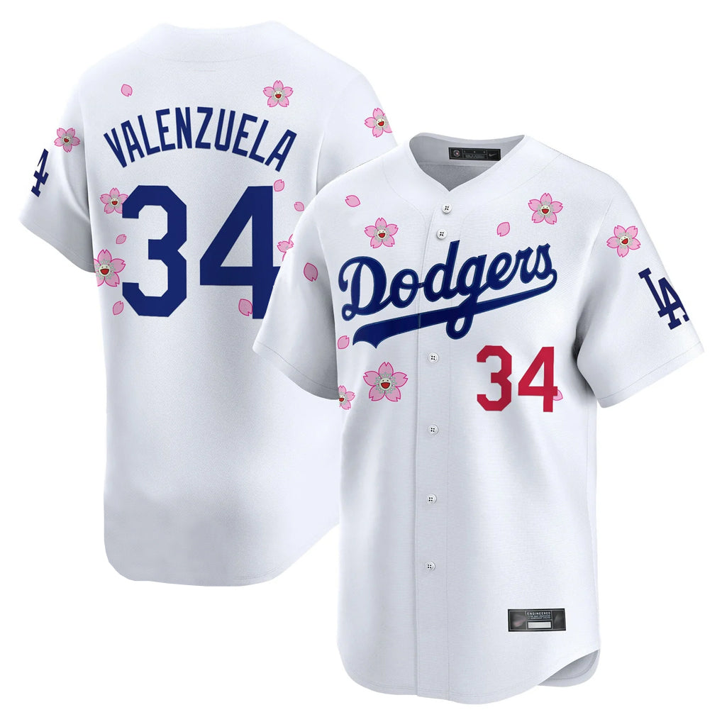 LA.Dodgers #34 Fernando Valenzuela Player White Tokyo Series Vapor Premier Limited Gdoa Stitched Jerseys
