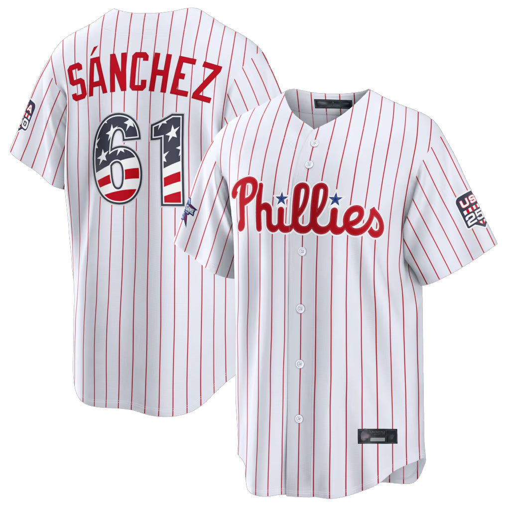 P.Phillies #61 Cristopher Sanchez Player White 2026 All-Star Edition Stars & Stripes Home Game Gdoa250Ys Stitched Jerseys