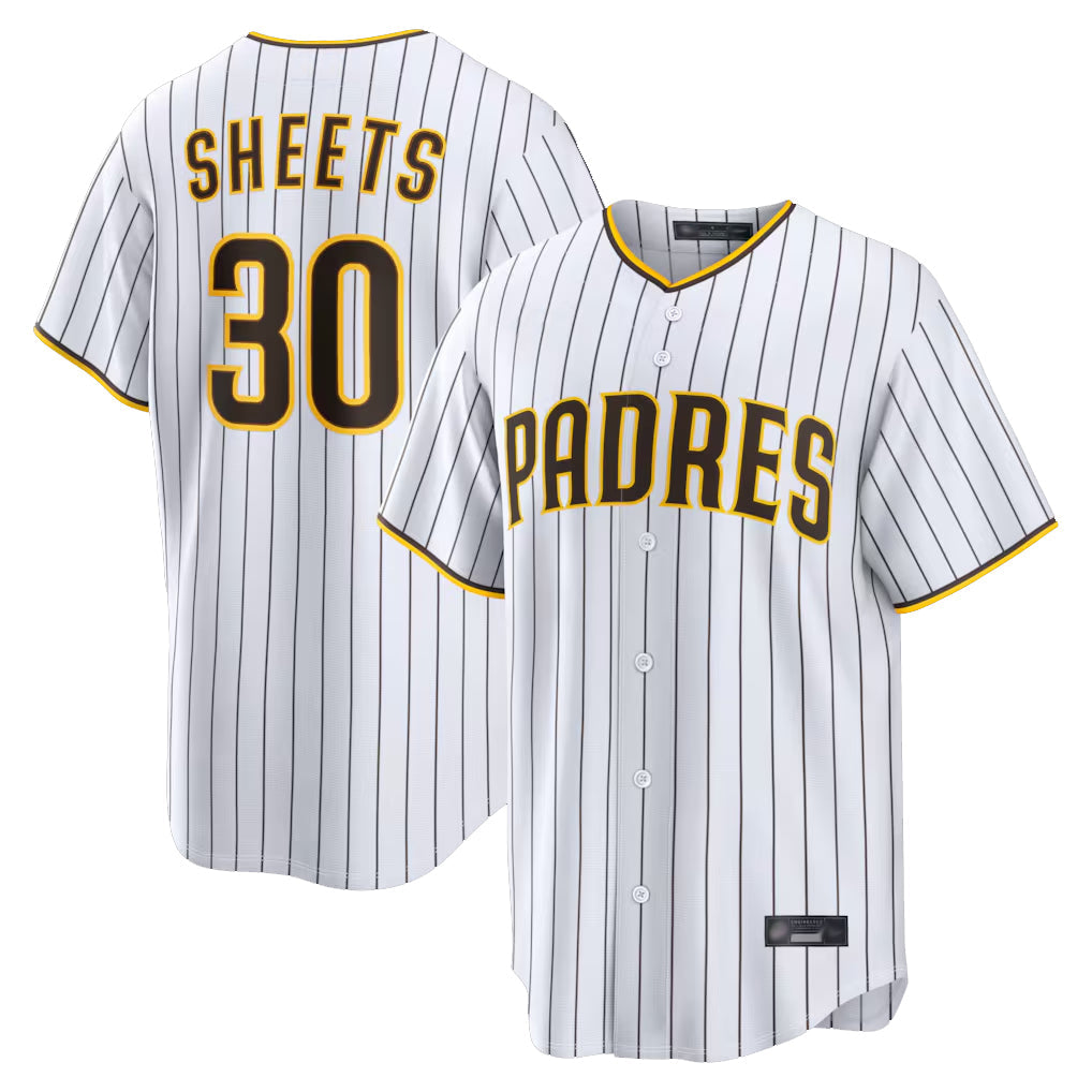 S.Diego Padres #30 Gavin Sheets Player White Home Limited Game Gdoa Stitched Jerseys
