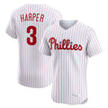 P.Phillies #3 Bryce Harper Player White Home Limited Elite Gdoa Stitched Jerseys