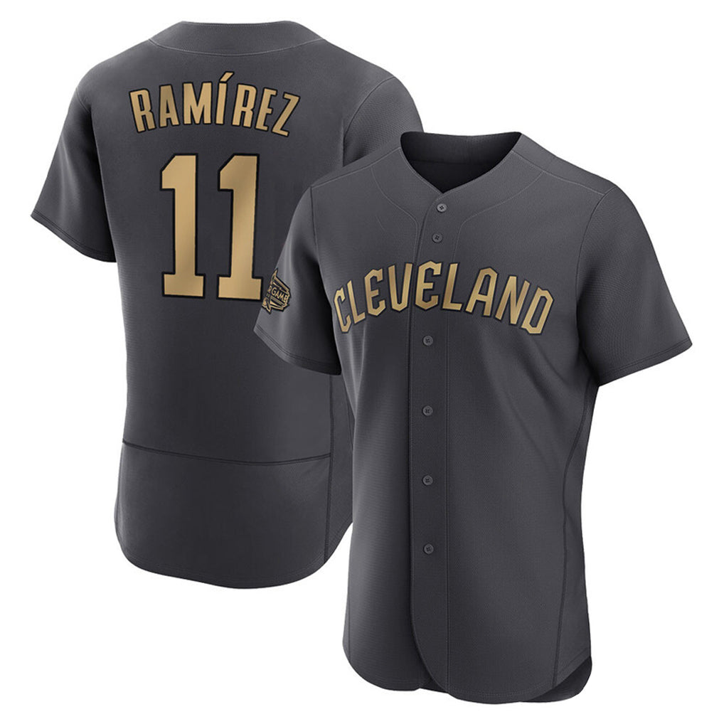 C.Guardians #11 Jose Ramirez Player Charcoal All-Star Limited Elite Home Gdoa Stitched Jerseys