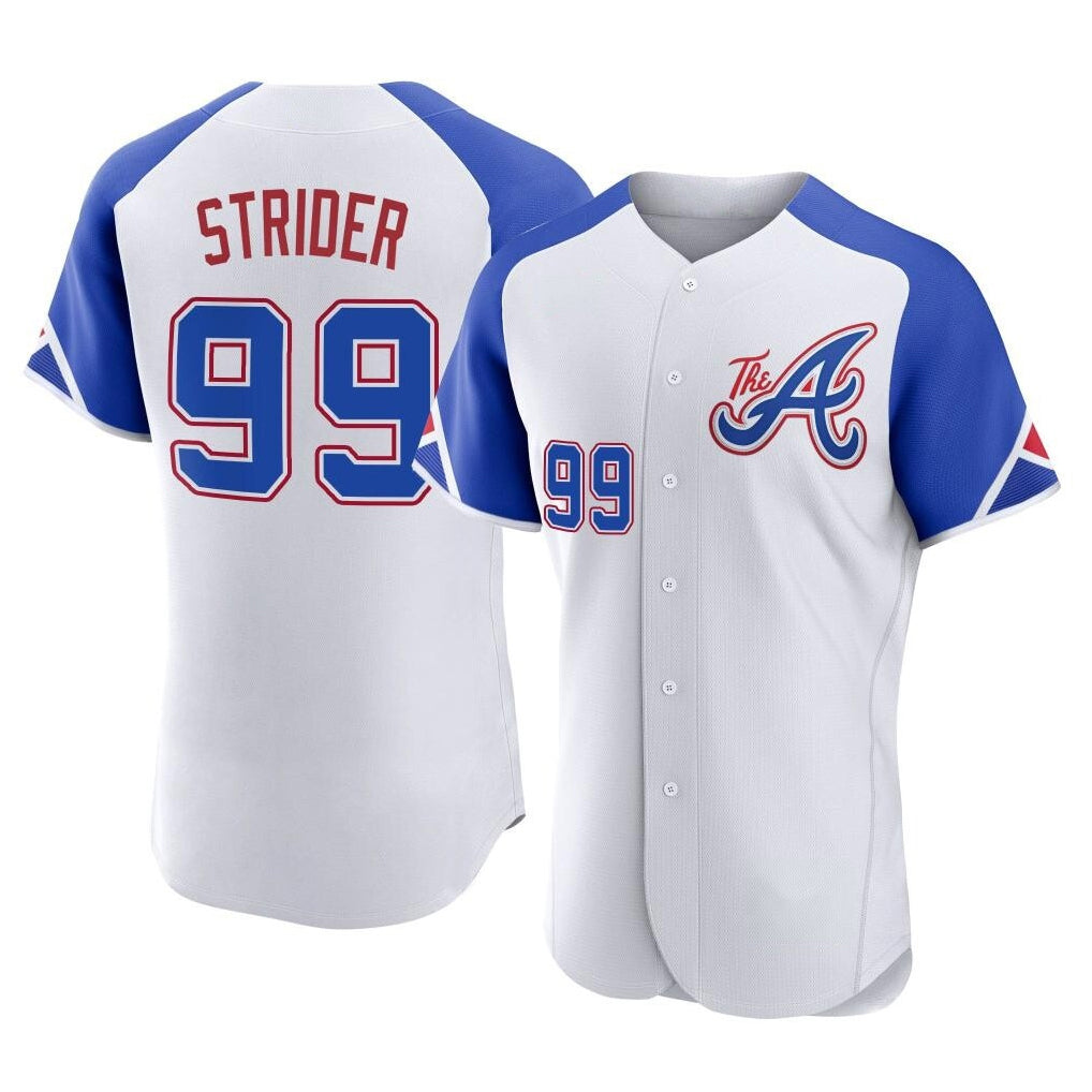 A.Braves #99 Spencer Strider Player White City Connect Limited Elite Home Game Gdoa Stitched Jerseys