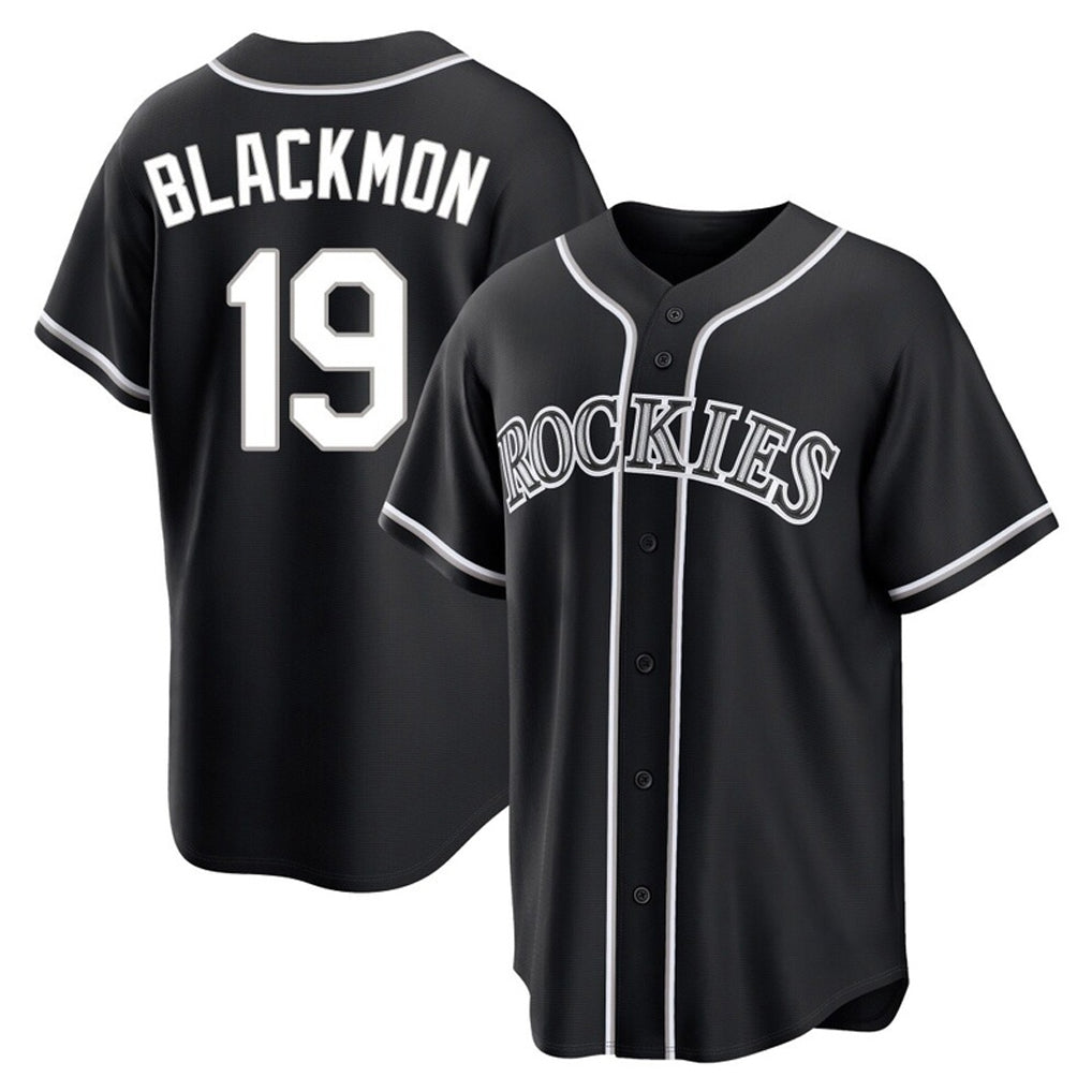 C.Rockies #19 Charlie Blackmon Player Black Fashion Out Home Game Gdoa Stitched Jerseys