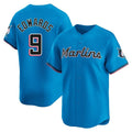 M.Marlins #9 Xavier Edwards Player Blue Home Limited Gdoa Stitched Jerseys