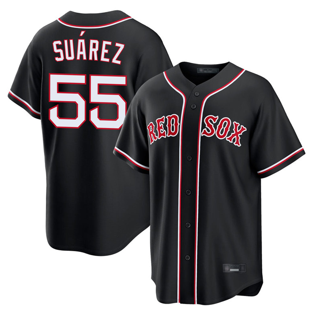 B.Red Sox #55 Ranger Su¨¢rez Player Black Out Home Game Gdoa Stitched Jerseys