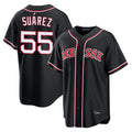 B.Red Sox #55 Ranger Su¨¢rez Player Black Out Home Game Gdoa Stitched Jerseys