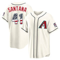 A.Diamondbacks #41 Carlos Santana Player Cream USA 250 Fourth of July Home Game Gdoa250Ys Stitched Jerseys
