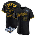 LA.Dodgers #23 Kyle Tucker Player Black World Series Snake Skin City Limited Elite Home Gdoa Stitched Jerseys