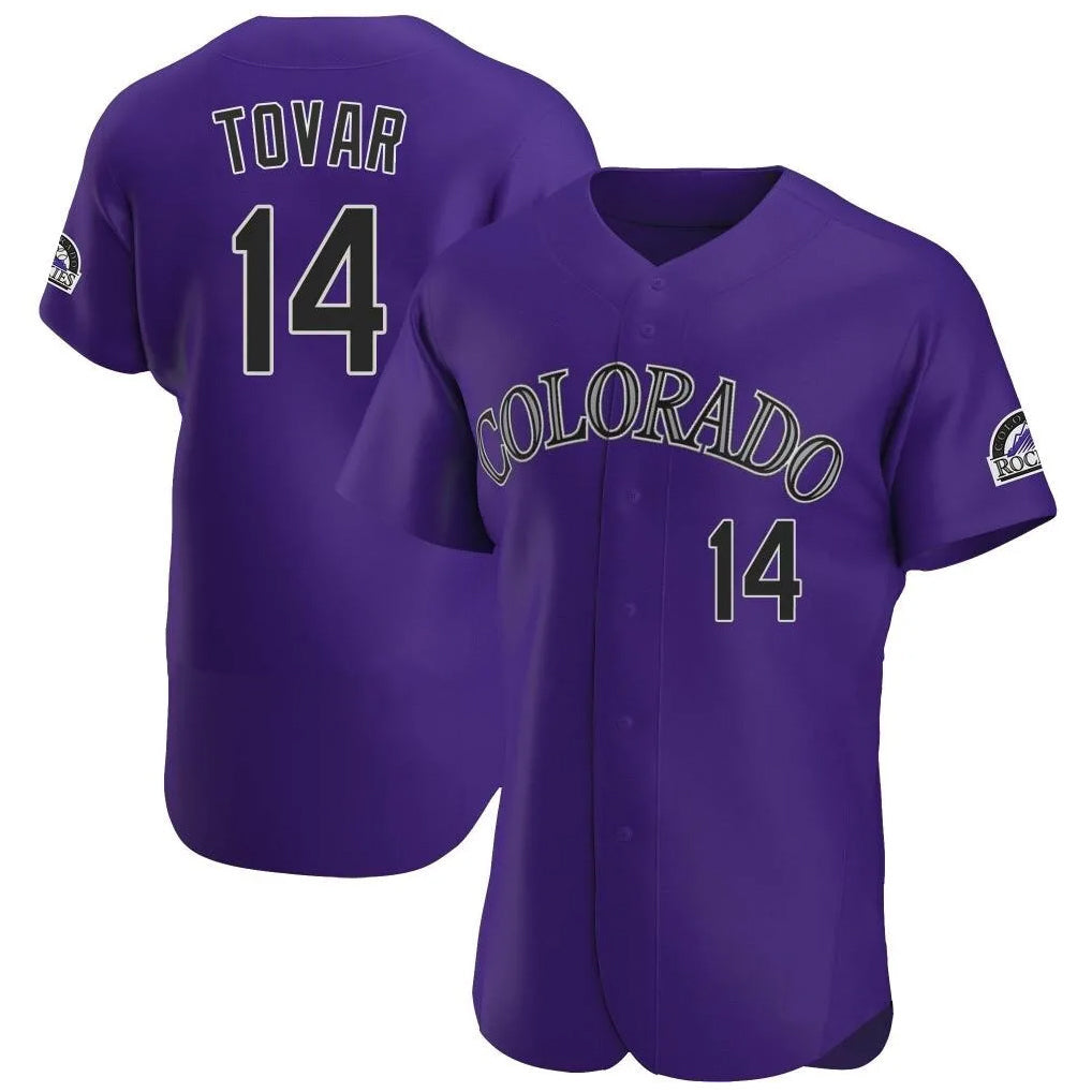 C.Rockies #14 Ezequiel Tovar Player Purple Limited Elite Home Gdoa Stitched Jerseys