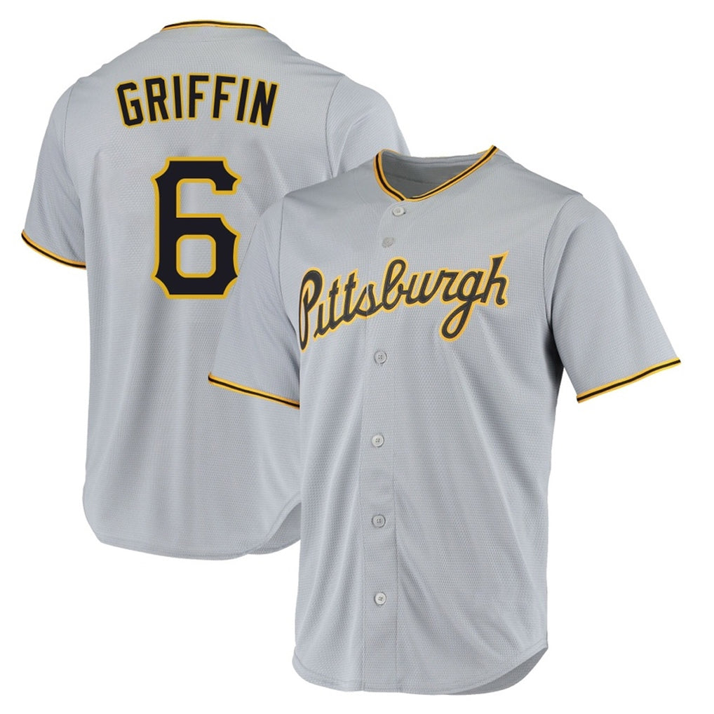 P.Pirates #6 Konnor Griffin Player Gray Road Home Game Gdoa Stitched Jerseys