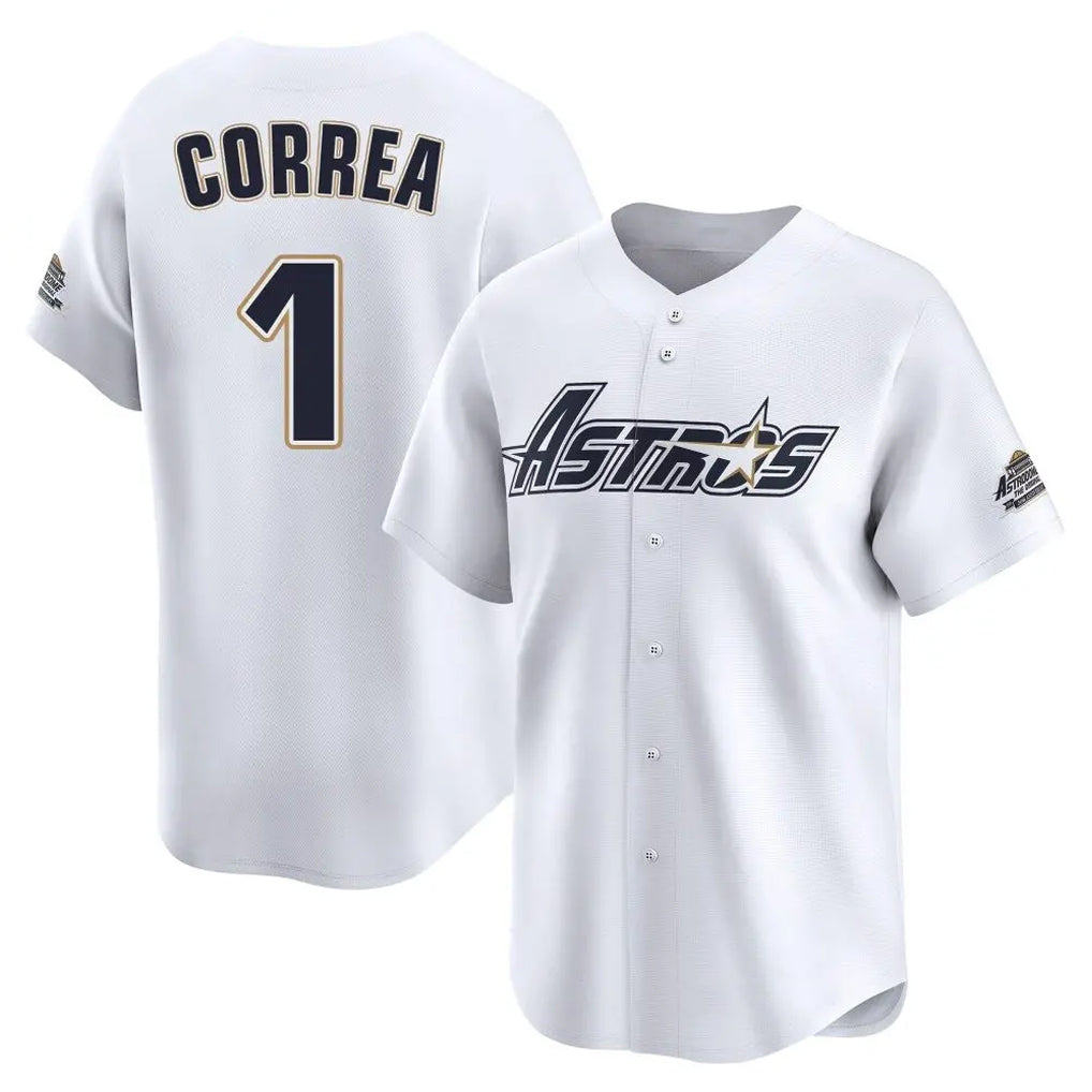 H.Astros #1 Carlos Correa Player White Throwback Cooperstown Collection Limited Gdoa Stitched Jerseys