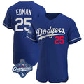 LA.Dodgers #25 Tommy Edman Player Royal World Series Meet Limited Elite Home Gdoa Stitched Jerseys