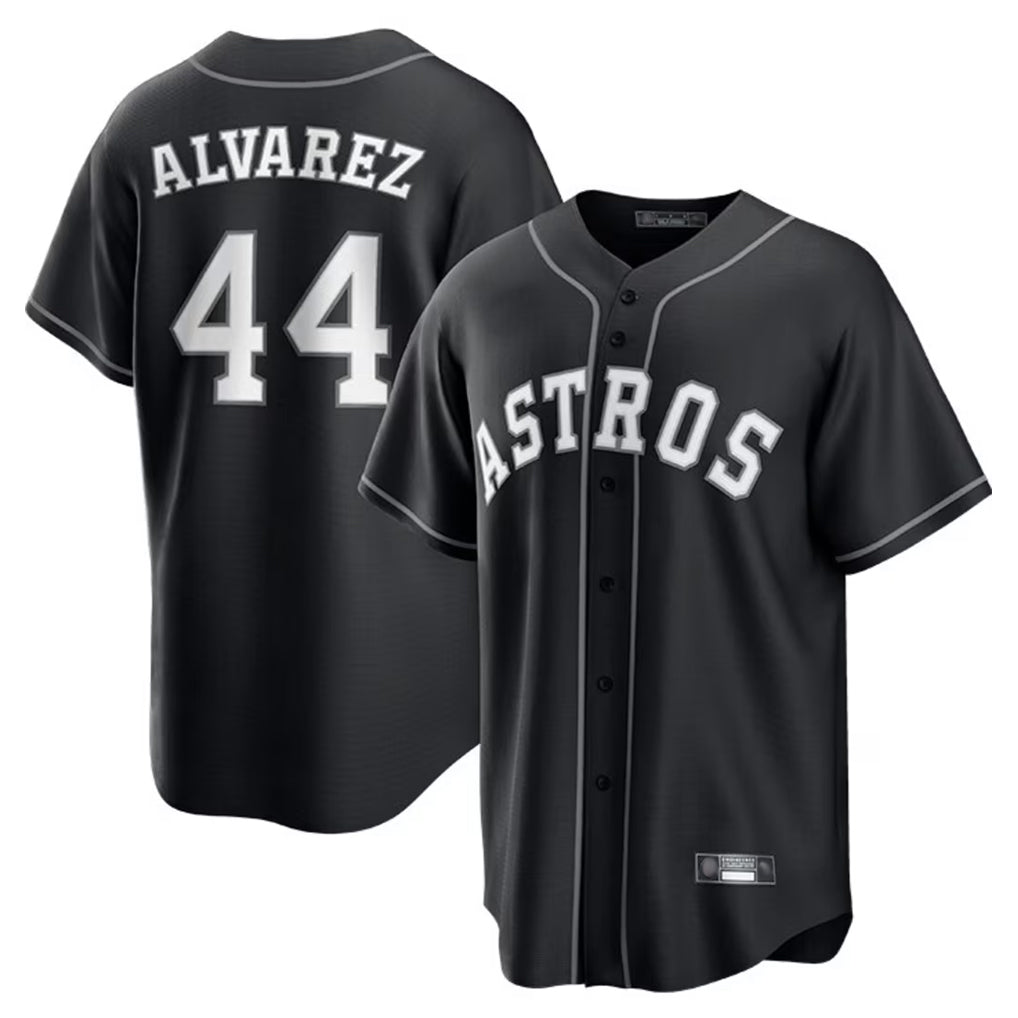 H.Astros #44 Yordan Alvarez Player Black Home Game Gdoa Stitched Jerseys