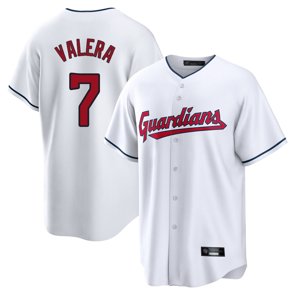 C.Guardians #7 George Valera Player White Home Game Gdoa Stitched Jerseys