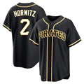 P.Pirates #2 Spencer Horwitz Player Black Fashion Out Home Game Stitched Jerseys