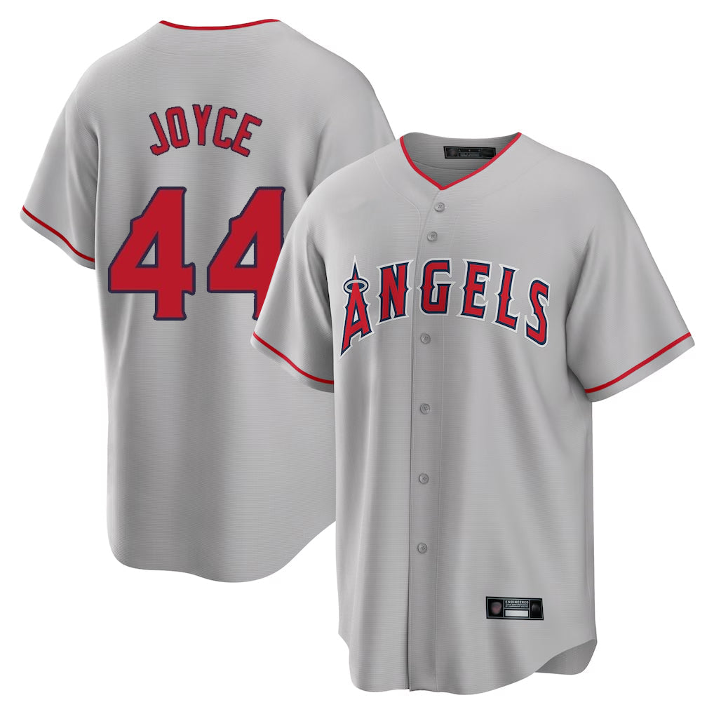 LA.Angels #44 Ben Joyce Player Gray Home Game Gdoa Stitched Jerseys