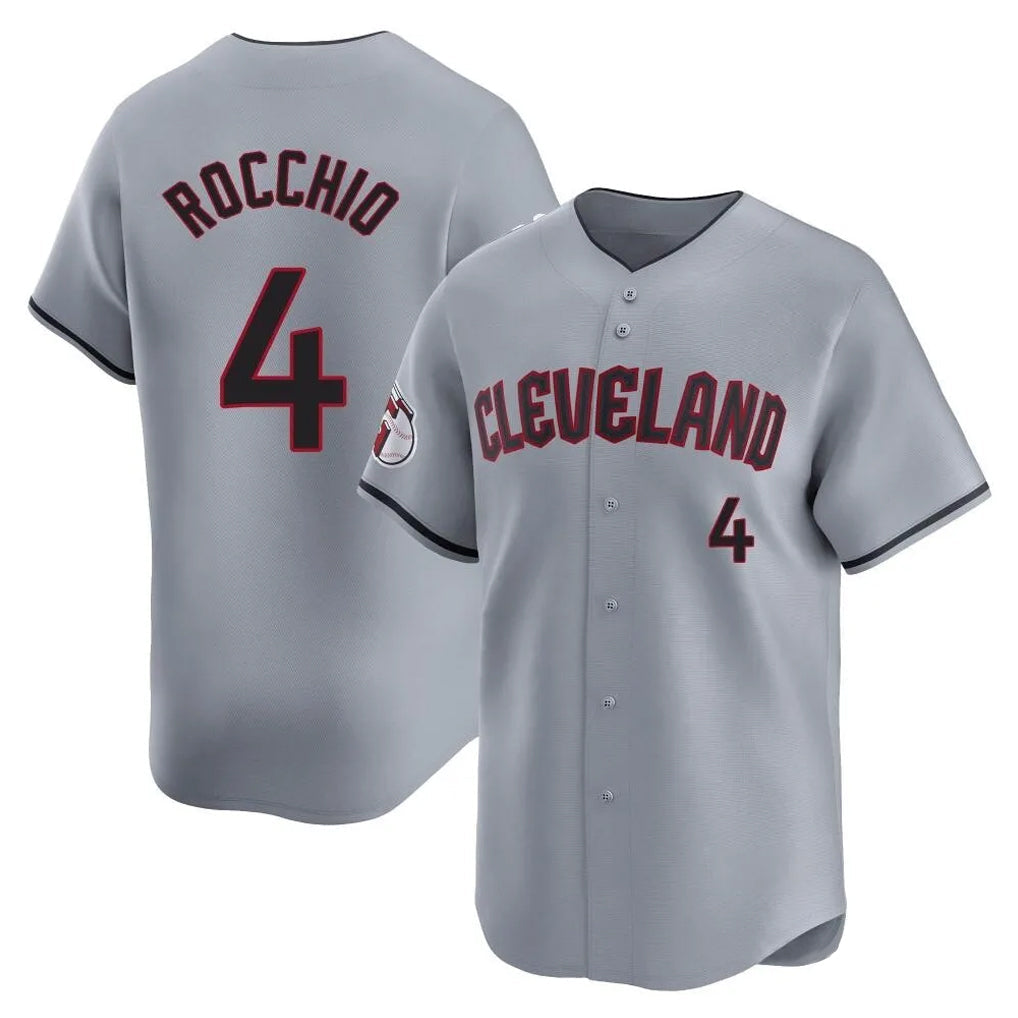 C.Guardians #4 Brayan Rocchio Player Gray Road Limited Home Gdoa Stitched Jerseys