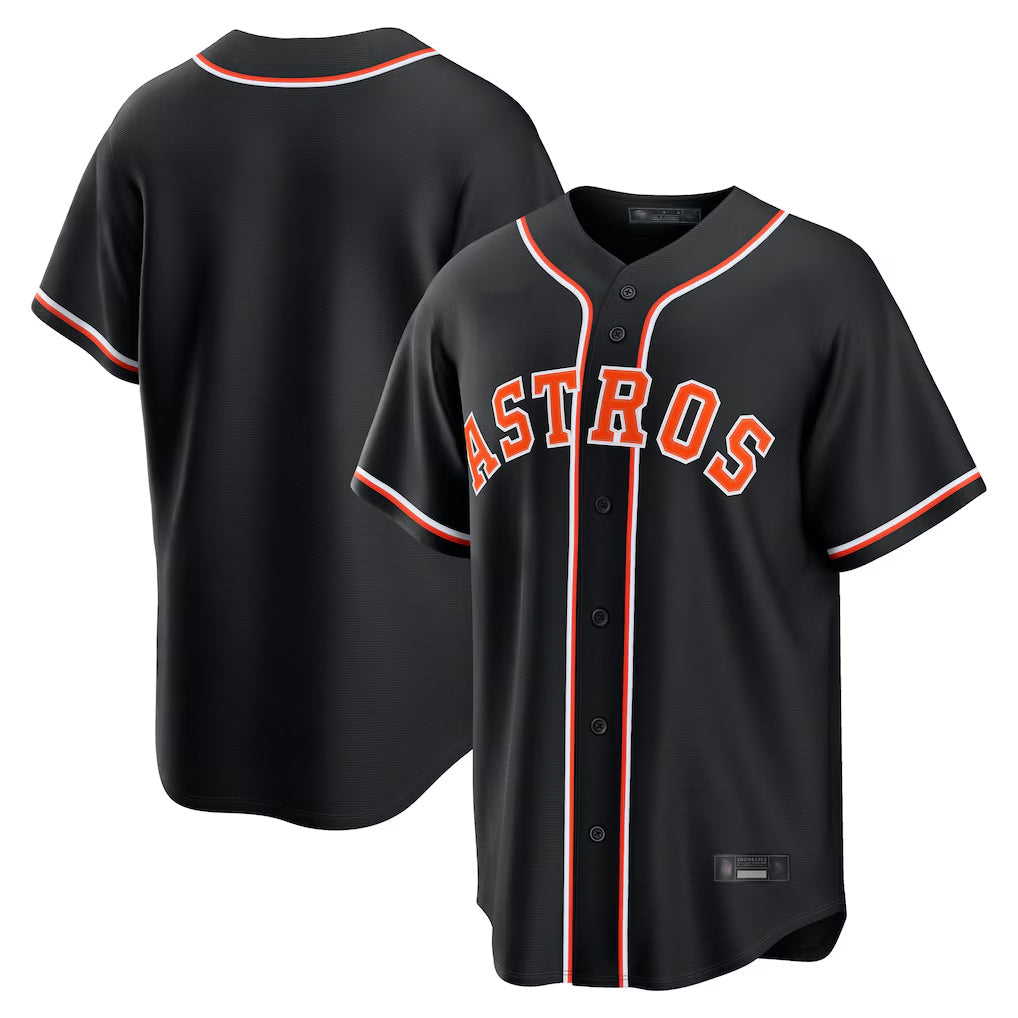 H.Astros ## Astros Blank Player Black Fashion Out Home Game Gdoa Stitched Jerseys