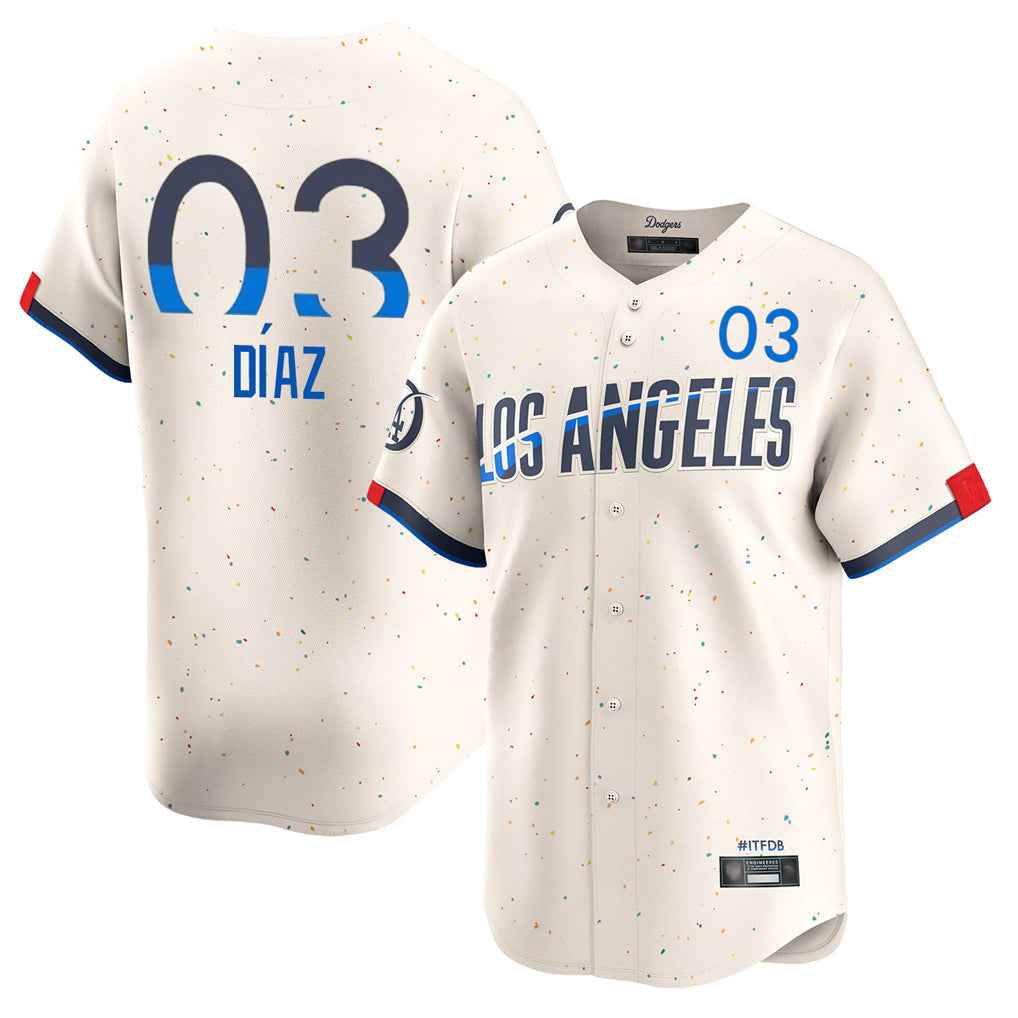LA.Dodgers #3 Edwin D¨ªaz Player Cream City Connect Limited Home Gdoa Stitched Jerseys