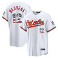 B.Orioles #12 Dylan Beavers Player White USA 250 Fourth of July Home Game Gdoa Stitched Jerseys