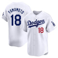 LA.Dodgers #18 Yoshinobu Yamamoto Player White Limited Home Gdoa Stitched Jerseys