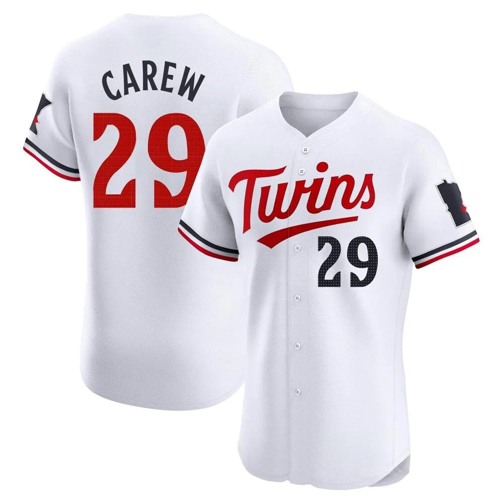 M.Twins #29 Rod Carew Player White Home Limited Elite Gdoa Stitched Jerseys