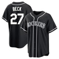 C.Rockies #27 Jordan Beck Player Black Fashion Out Home Game Gdoa Stitched Jerseys