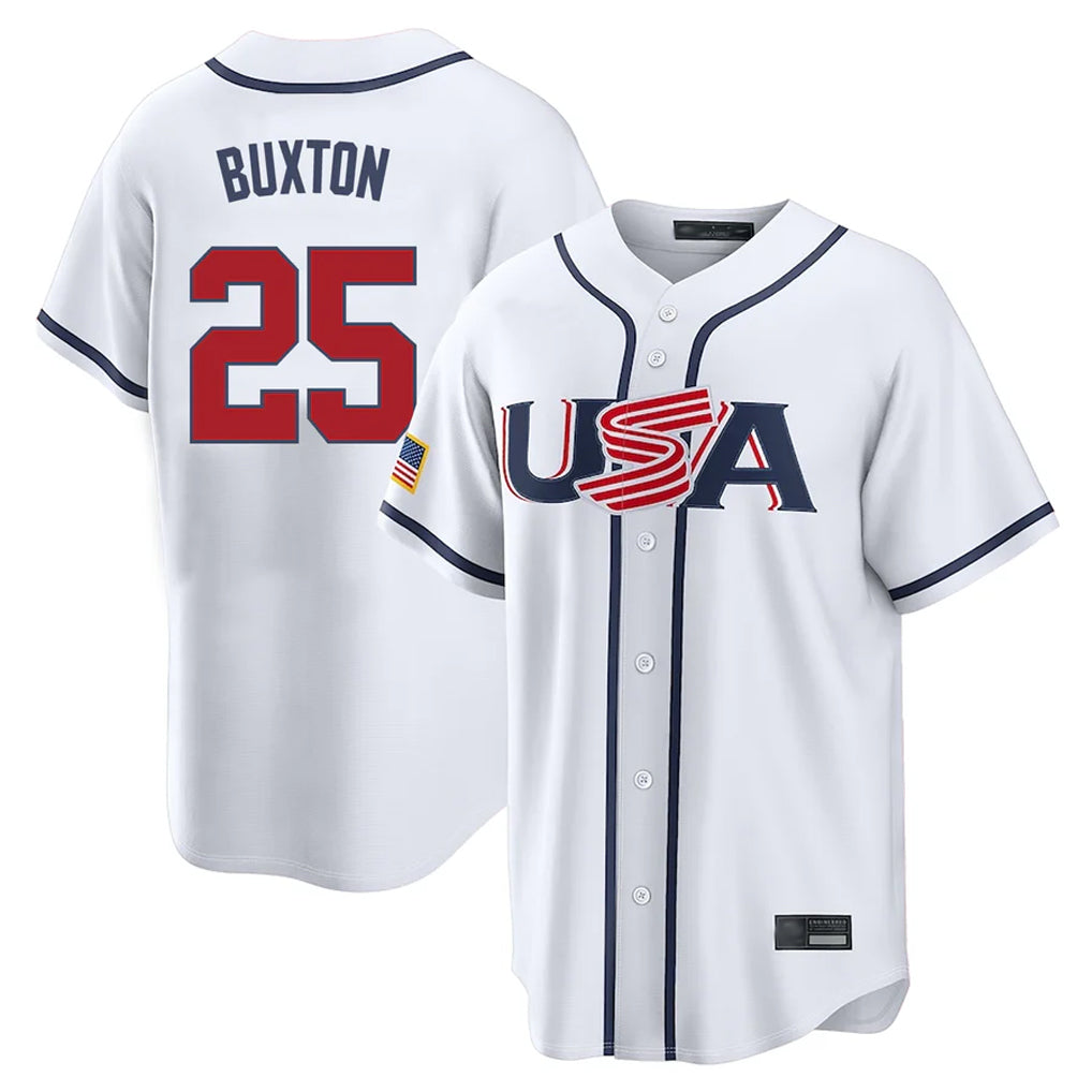 M.Twins #25 Byron Buxton Player White USA 2026 World Classic Limited Home Gdoa Stitched Jerseys